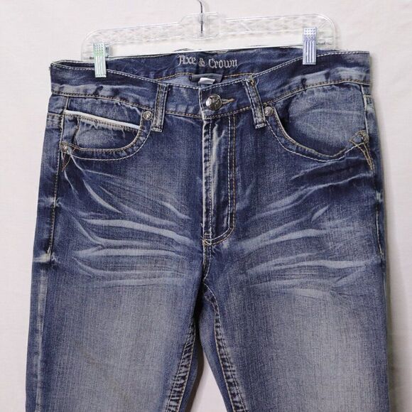 Axe and Crown | Slim Fit Dark Wash Jeans 34x30 - Picture 3 of 7